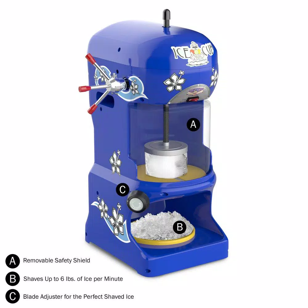Great Northern 24 Oz. In Blue Ice Cub Shaved Ice Machine - Image 3