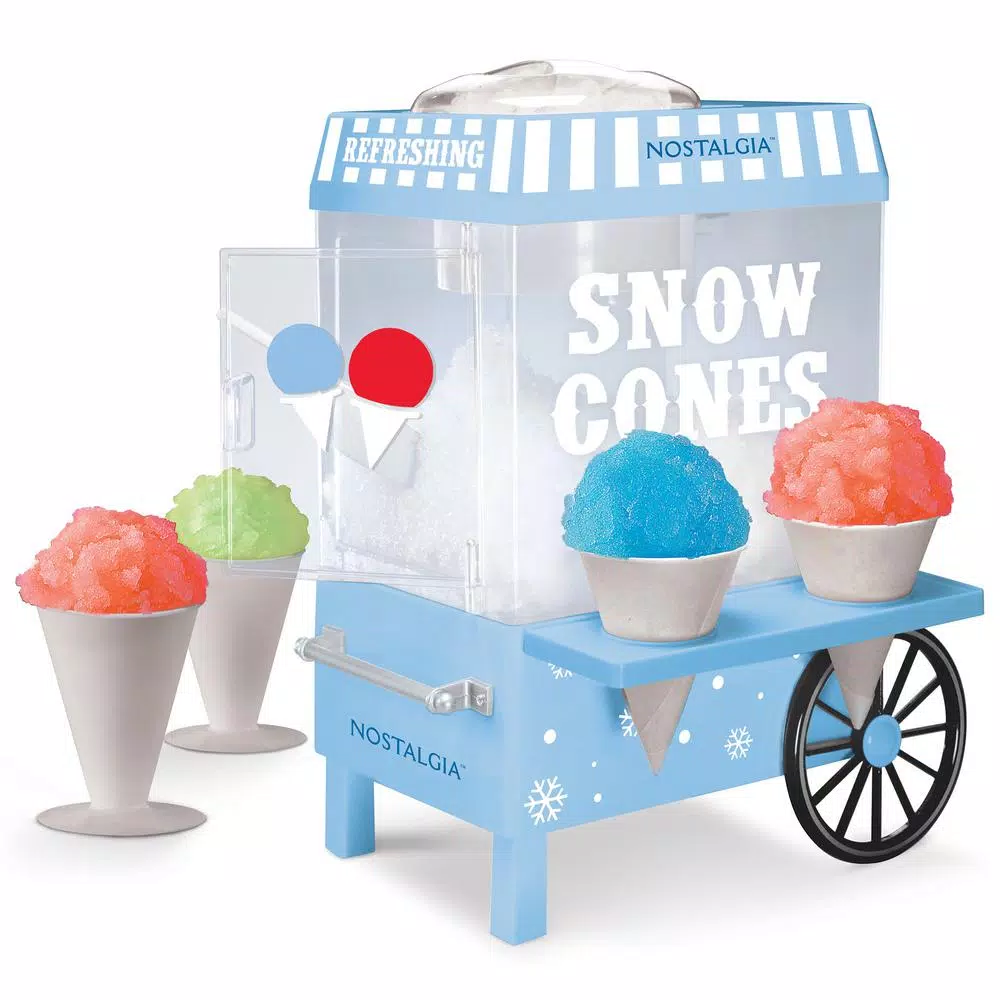 Nostalgia Vintage 160 Oz. Snow Cone Maker In Blue With Reusable Cones