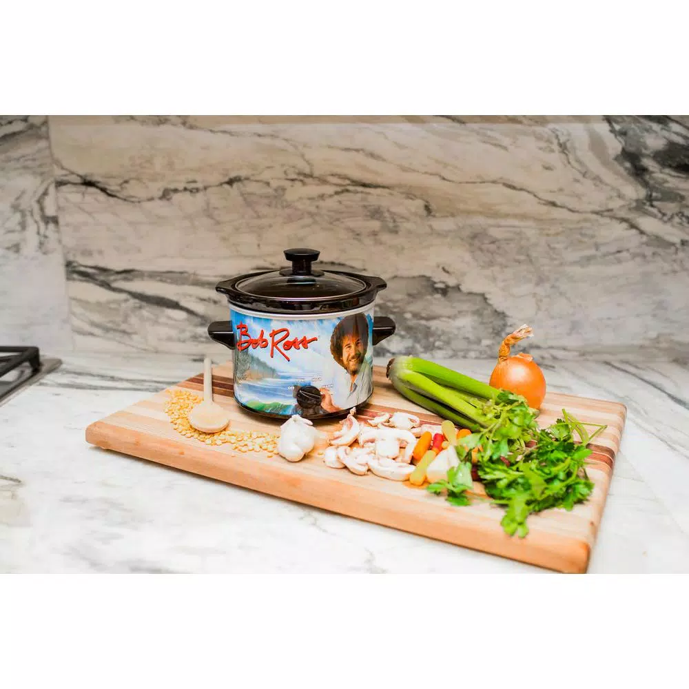 Uncanny Brands Bob Ross 2 Qt. Slow Cooker Blue - Image 4