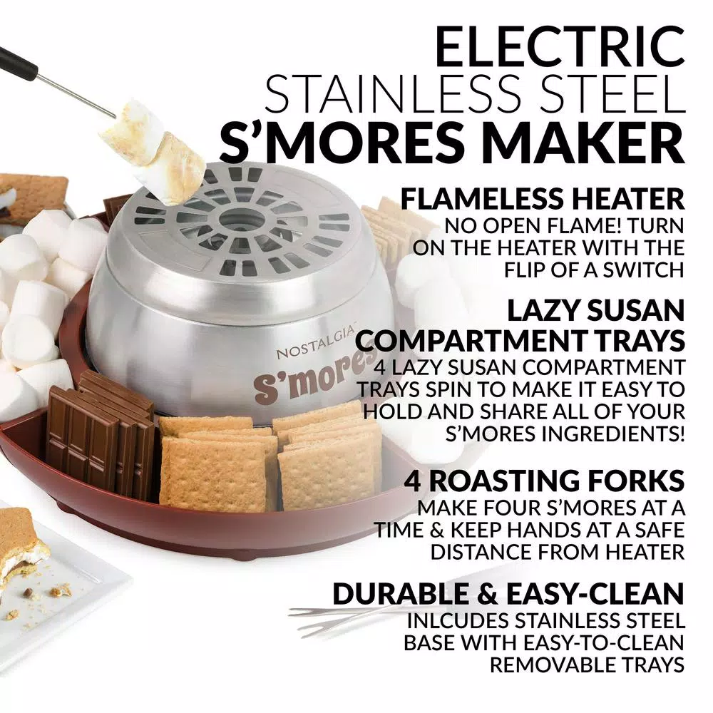 Nostalgia Brown Stainless Steel Electric S’mores Maker - Image 2