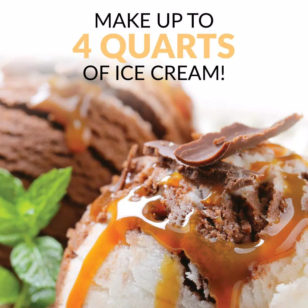 Nostalgia 4 Qt. In Brown Electric Double Flavor Ice Cream Maker - Image 5