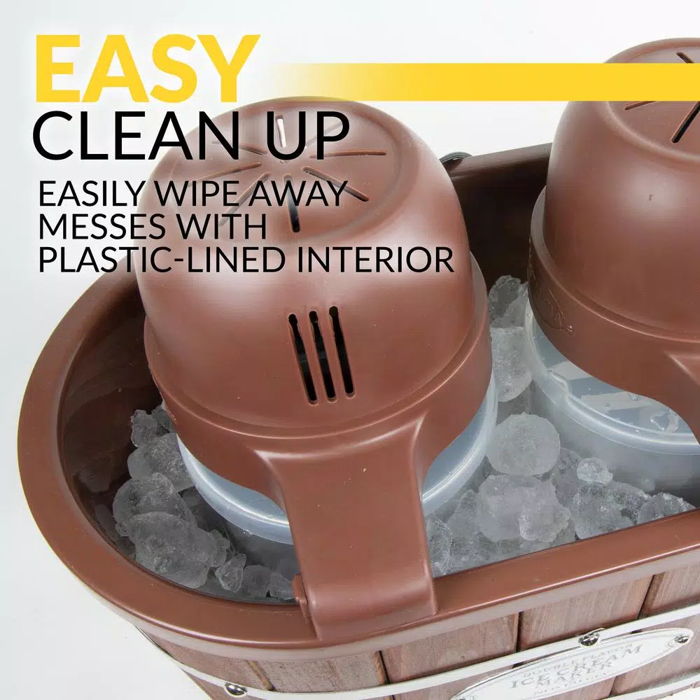 Nostalgia 4 Qt. In Brown Electric Double Flavor Ice Cream Maker - Image 8