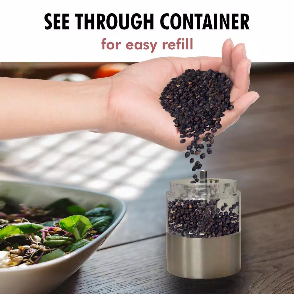 ITouchless Brushed Stainless Steel Salt & Pepper Mill - Image 5