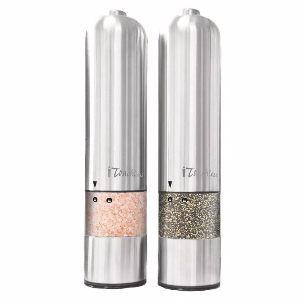 ITouchless Brushed Stainless Steel Salt & Pepper Mill