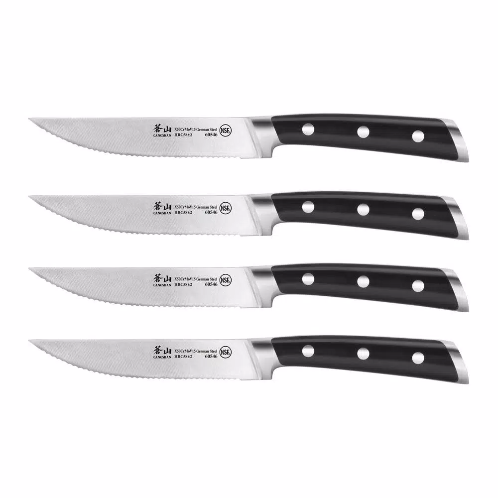 Cangshan S Series 5 In. Blade German Steel Forged Steak Knife Set (4-Piece)