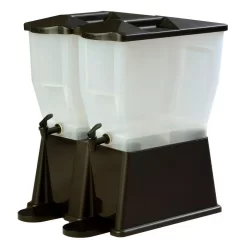 Carlisle 3 Gal. Double Economy Reservoir And Trim Polypropylene Black Beverage Dispenser