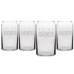 Cathy’s Concepts “Drink Local” 16 Oz. Craft Beer Can Glasses