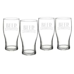 Cathy’s Concepts Beer Merry 3.1 In. X 6.25 In. Glass Christmas Pilsner Glasses