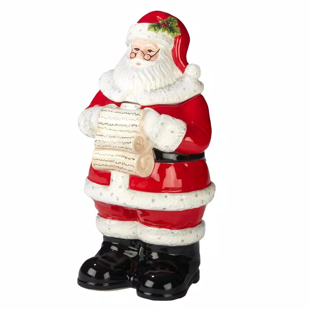 Certified International Holiday Wishes By Susan Winget 3-D 12.25 In. Santa Cookie Jar