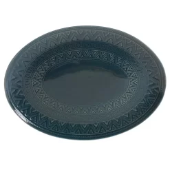 Certified International Multi-Colored 15.75 In. Aztec Teal Oval Platter