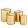 Old Dutch 4-Piece Decor Champagne “Hammered” Storage Canister Set