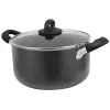 Oster Clairborne 6 Qt. Round Aluminum Nonstick Dutch Oven In Charcoal Gray With Glass Lid
