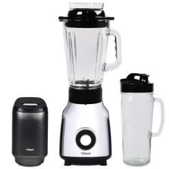 Tribest Glass 42 Oz. 4-Speed Chrome Personal Blender With Vacuum