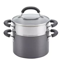 Circulon Promotional 3 Qt. Hard-Anodized Aluminum Nonstick Sauce Pot In Black With Glass Lid