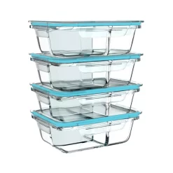 Classic Cuisine 8-Piece Glass Food Storage Containers With Snap Shut Lids