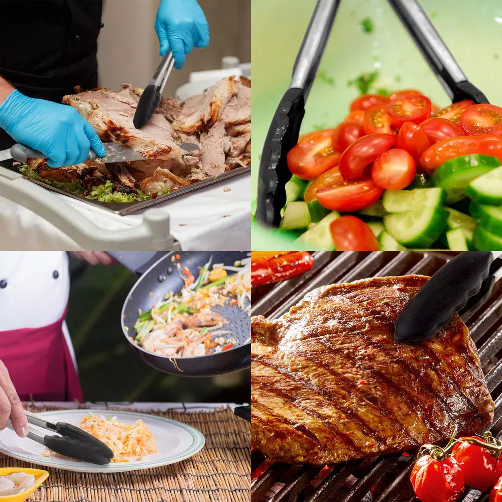 Classic Cuisine Stainless Steel With Silicone Tips Kitchen Tong (Set Of 3) - Image 5