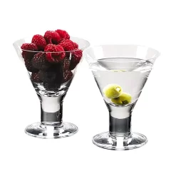 Badash Crystal 6 Oz. 4.5 In. High Caprice Mouth Blown Set Of 4 Martini Or Dessert Servers