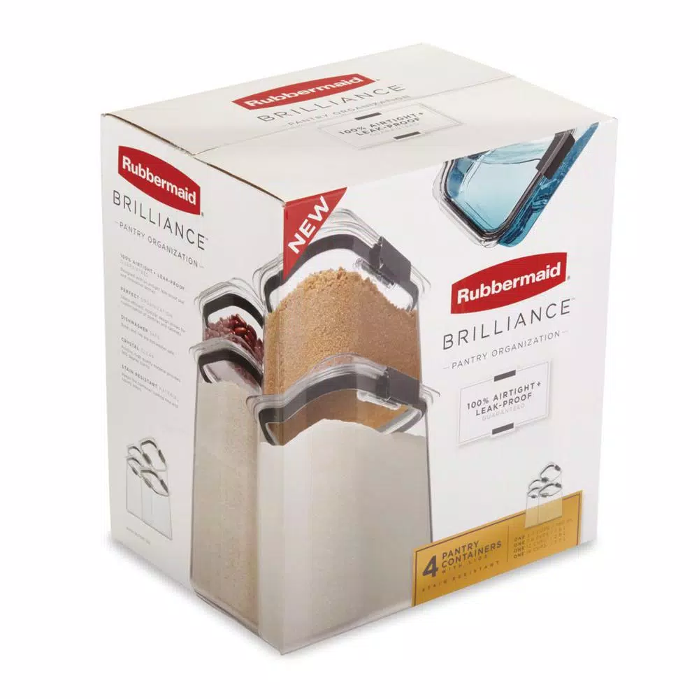 Rubbermaid Brilliance 4-Piece Pantry Food Storage Container Set - Image 4