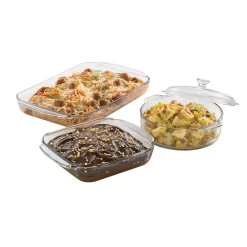Libbey Baker’s Basics 3-Piece Glass Bake Set With Cover