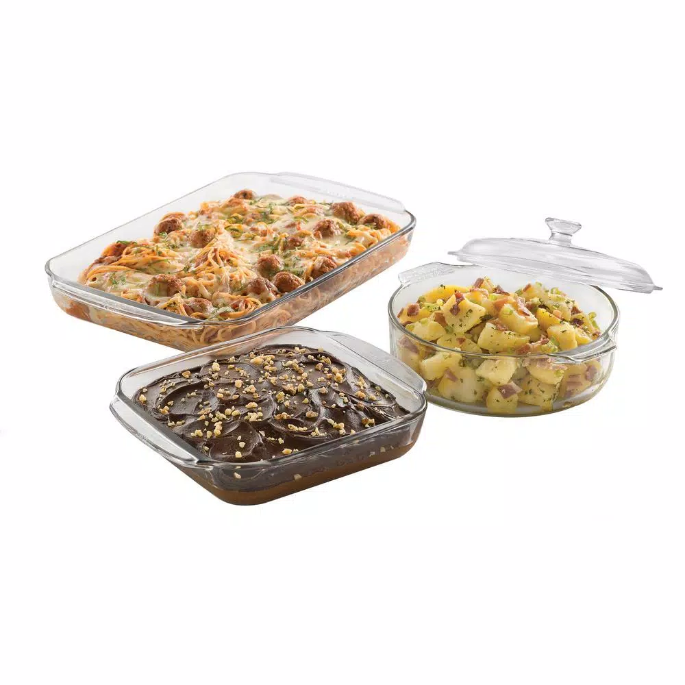Libbey Baker’s Basics 3-Piece Glass Bake Set With Cover