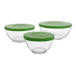 Libbey Baker’s Basics Clear Glass Mixing Bowl With Lid (Set Of 3)