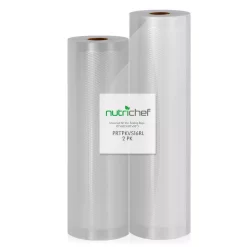 NutriChef White Vacuum Sealer Bags – Universal Air Vac Sealing Bags (2-Rolls, 100 Ft. Total Length)
