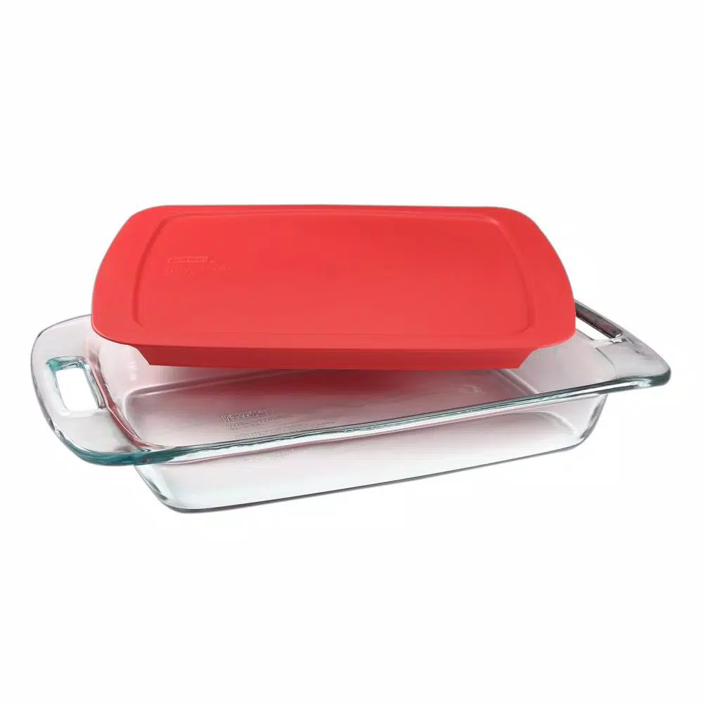 Pyrex Easy Grab 3-qt Glass Baker With Red Lid