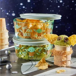 Pyrex Star Wars The Child 4-Piece Decorated Glass Storage Container Set With Lids