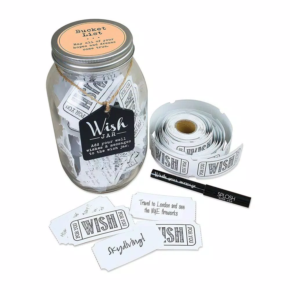 Stonebriar Collection Top Shelf Glass Bucket List Wish Jar - Image 2