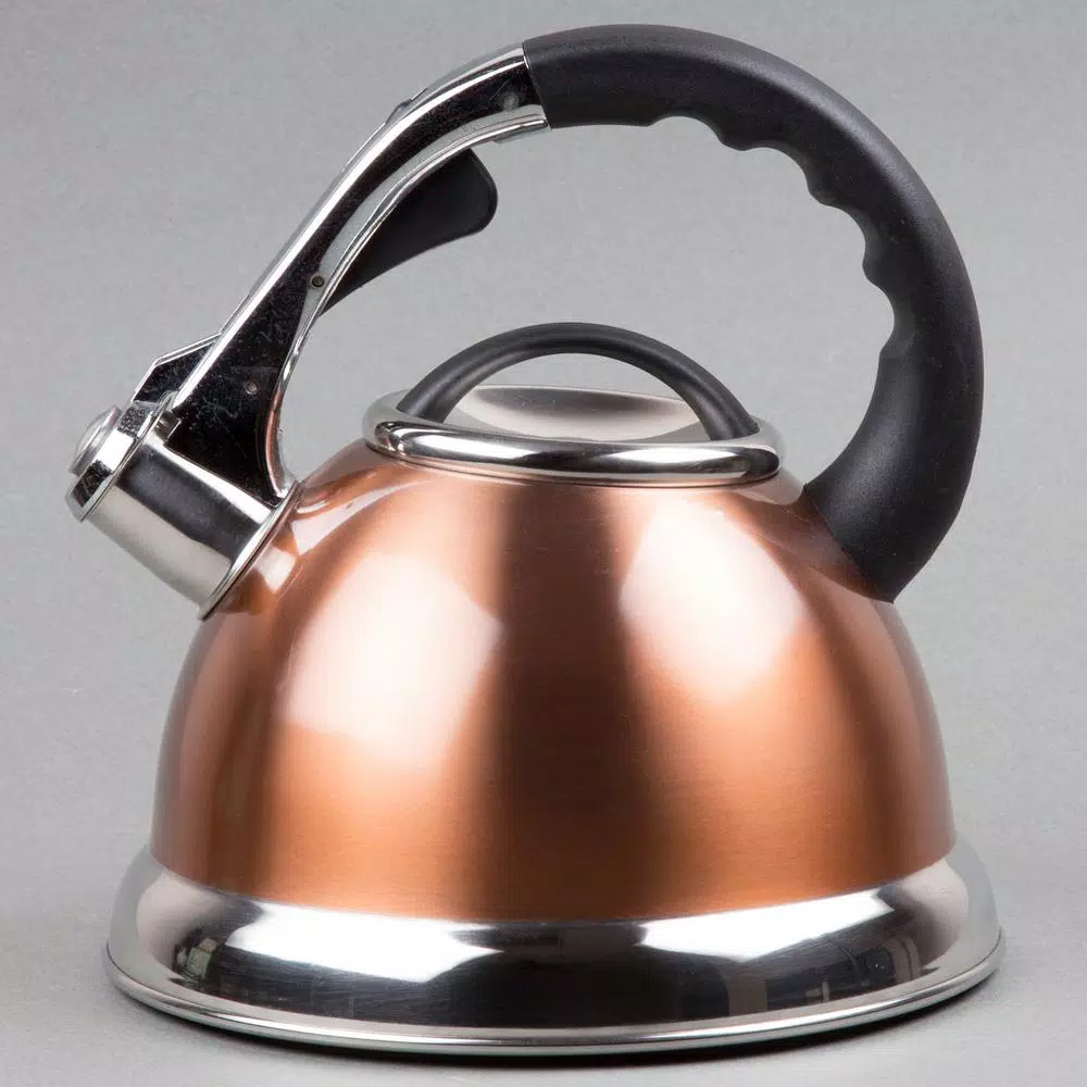 Creative Home Camille 3.0 Qt. Stainless Steel Whistling Tea Kettle With Aluminum Capsulated Bottom In Metallic Copper - Image 2