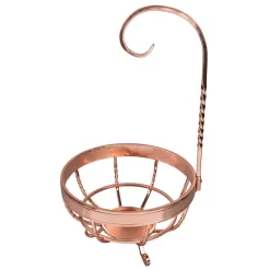 Creative Home Deluxe Copper Plated Wrought Iron Fruit Basket Banana Grapes Hanger And Fruit Bowl