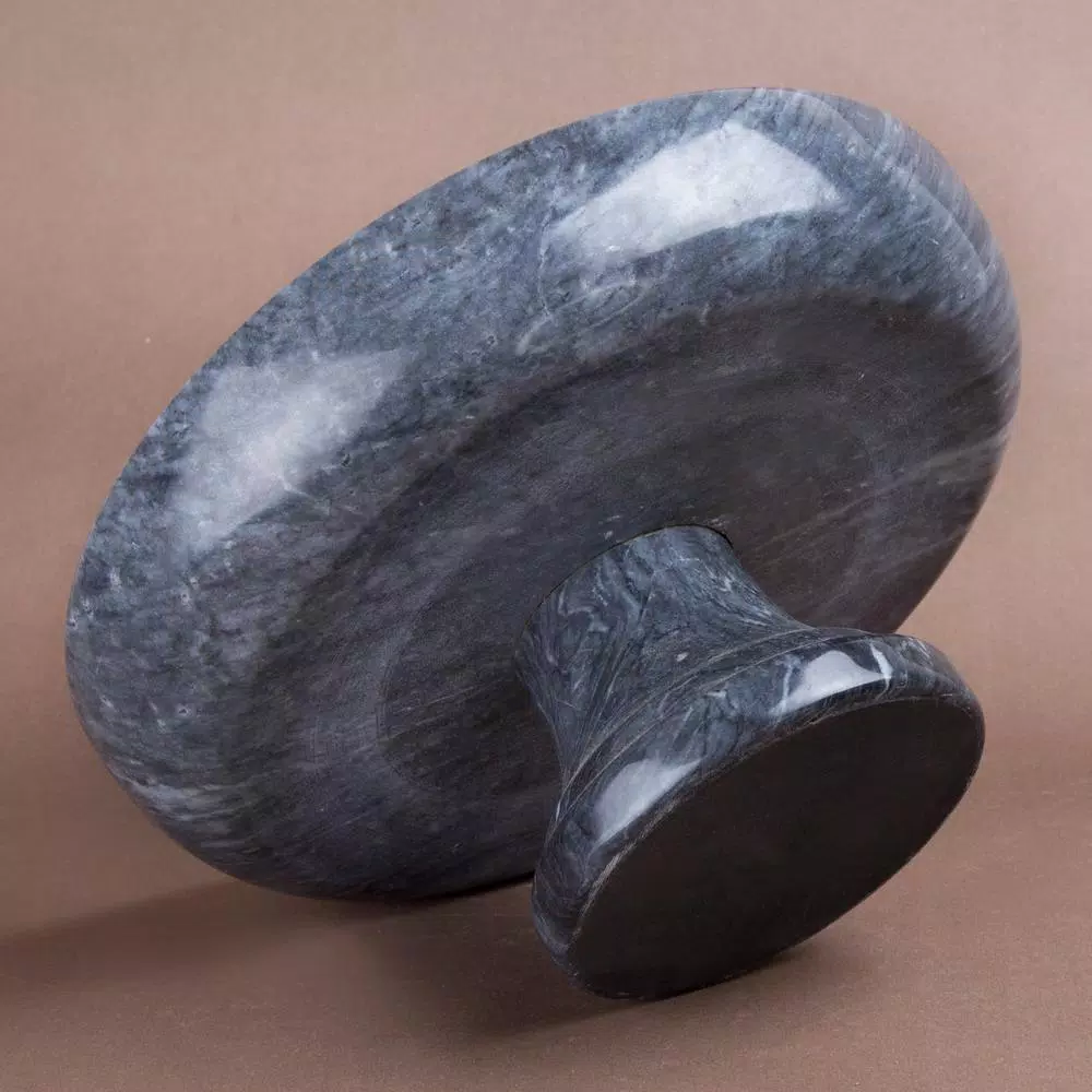 Creative Home Natural Black Marble Fruit Bowl On Pedestal - Image 6