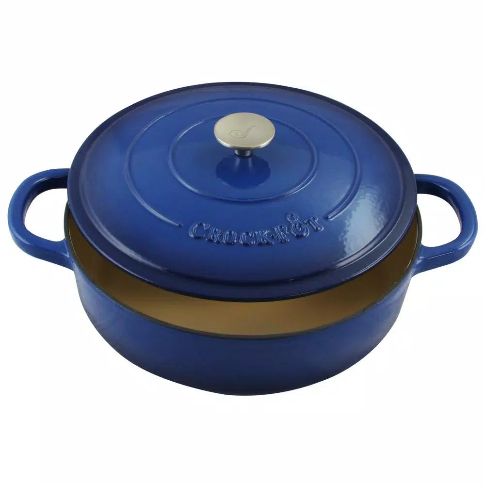 Crock-Pot Artisan 5 Qt. Enameled Cast Iron Round Braiser Pan With Self Basting Lid - Image 2