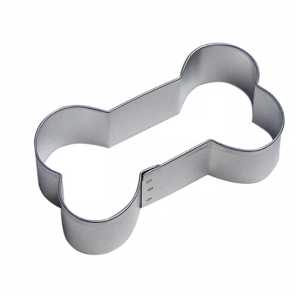 CybrTrayd 12-Piece Dog Bone 3.5 In. Tinplated Steel Cookie Cutter & Recipe