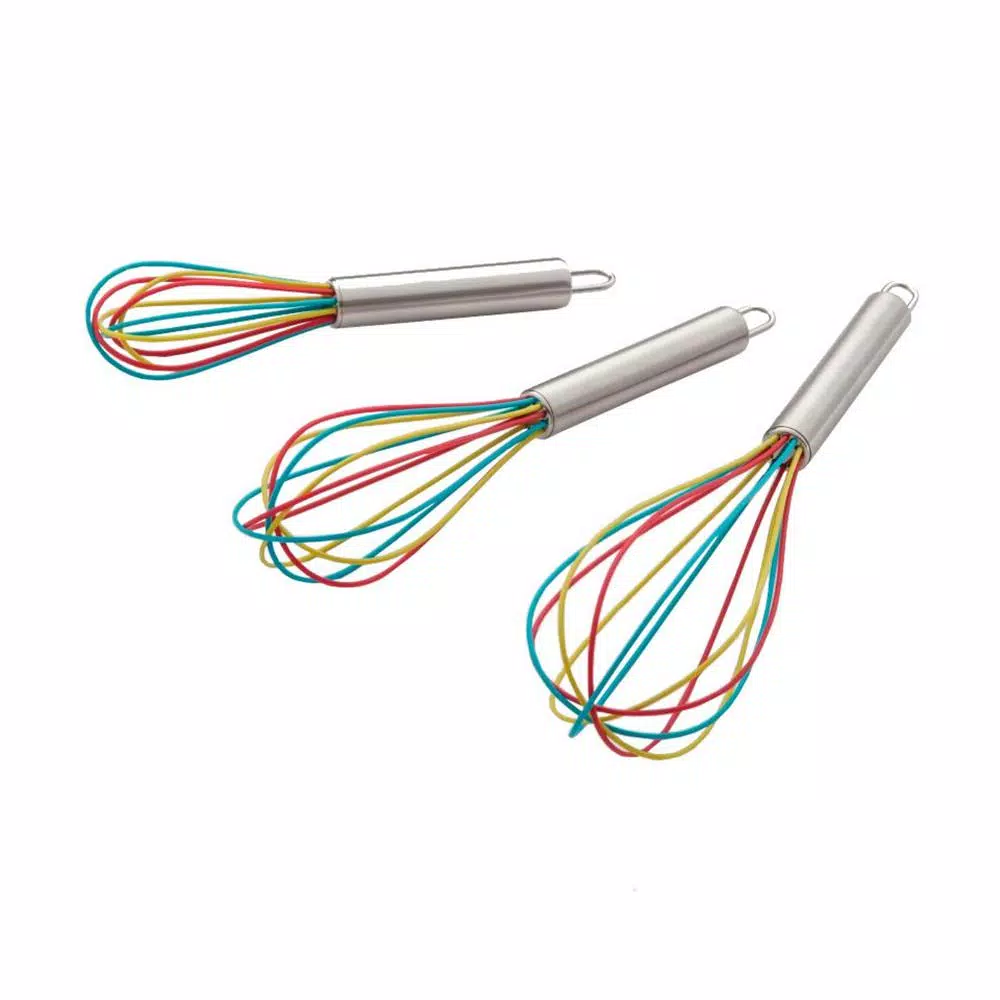 ExcelSteel Stainless Steel Tri-Color Mixing Whisks (Set Of 3)