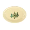 Fiesta 9 5/8″ Ivory Ceramic Trio Of Christmas Trees Small Oval Platter