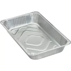 Genuine Joe Silver Aluminum 8.8 Qt. Full-Size Disposable Pan Platters And Trays (50 Per Case)