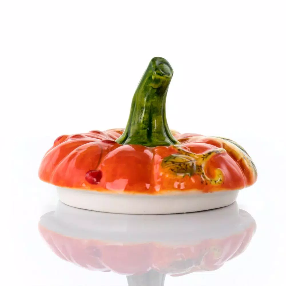 Gibson Home Stoneware Pumpkin Cookie Jar In Orange With Lid - Image 6