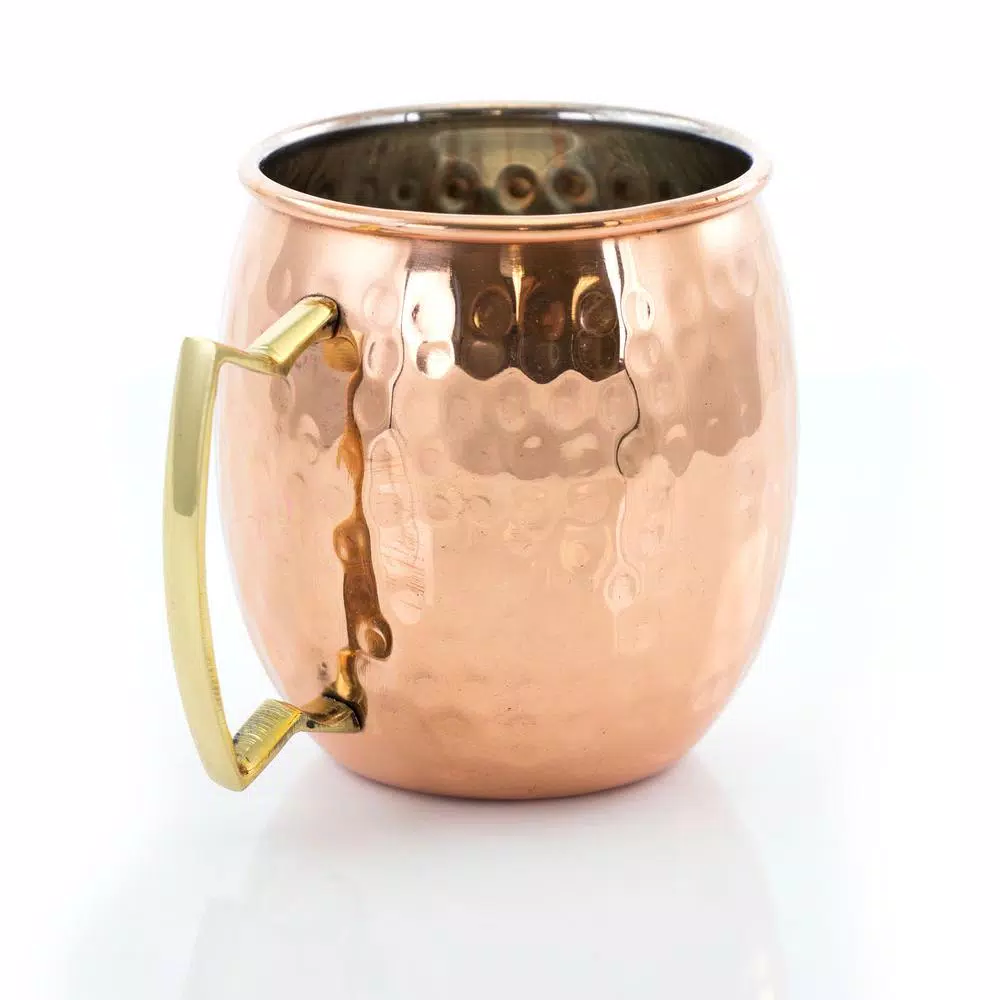 Gibson 18 Oz. Copper Hammered Brass Muel Mugs (Set Of 8) - Image 2