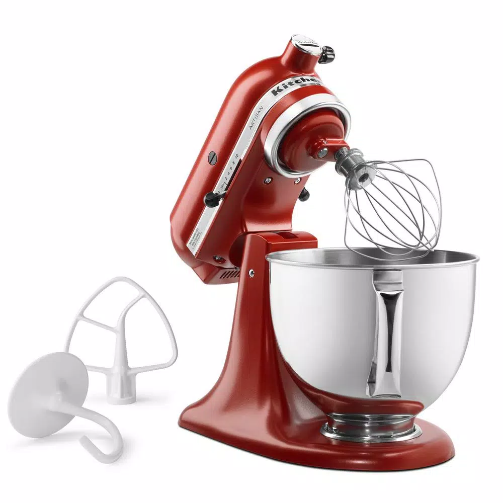 KitchenAid Artisan 5 Qt. 10-Speed Gloss Cinnamon Stand Mixer With Flat Beater, Wire Whip And Dough Hook Attachments - Image 4