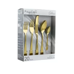 MegaChef Gibbous 20-Piece Gold Stainless Steel Flatware Set (Service For 4)