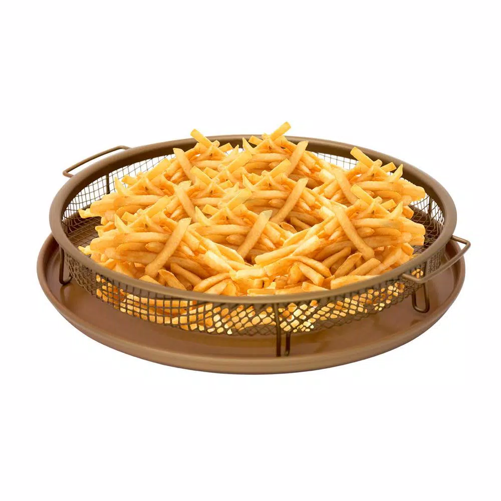Gotham Steel Non-Stick Ti-Ceramic Heat Circulating 12 In. Round Crisper Tray - Image 3