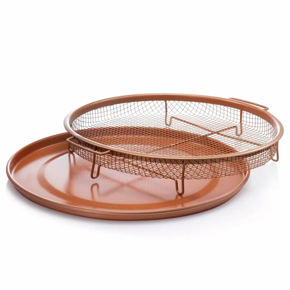 Gotham Steel Non-Stick Ti-Ceramic Heat Circulating 12 In. Round Crisper Tray - Image 2