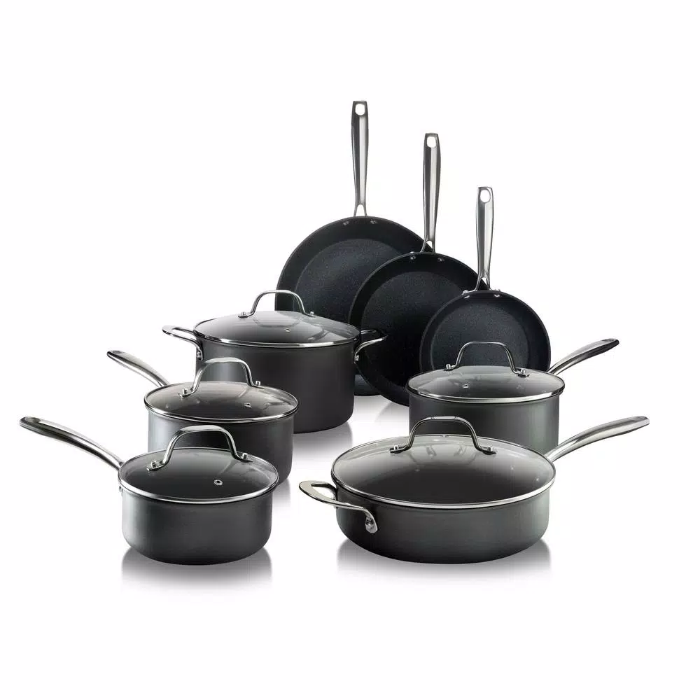 GRANITESTONE Professional 13-Piece Aluminum Hard Anodized Diamond And Mineral Coating Ultimate Nonstick Premium Cookware Set