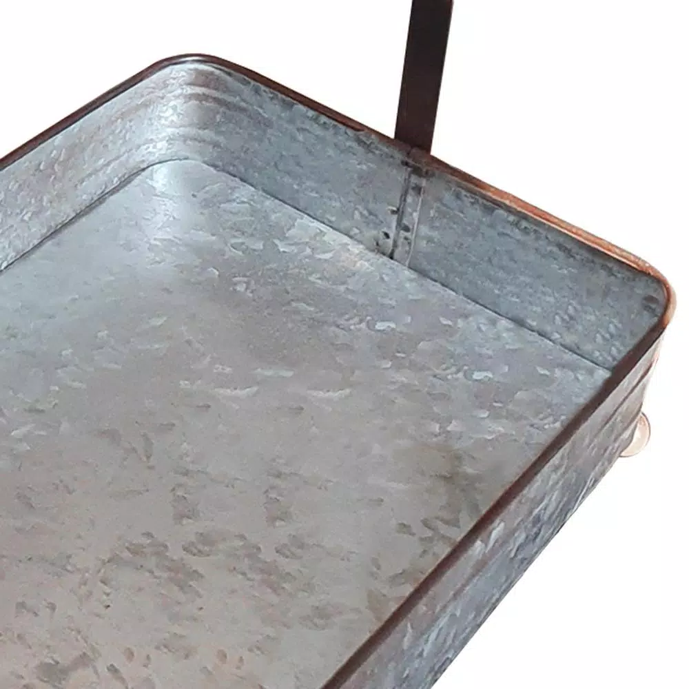 Benzara Rustic Style 6-Hooks Galvanized Metal Gray Color Crockery Holder - Image 5