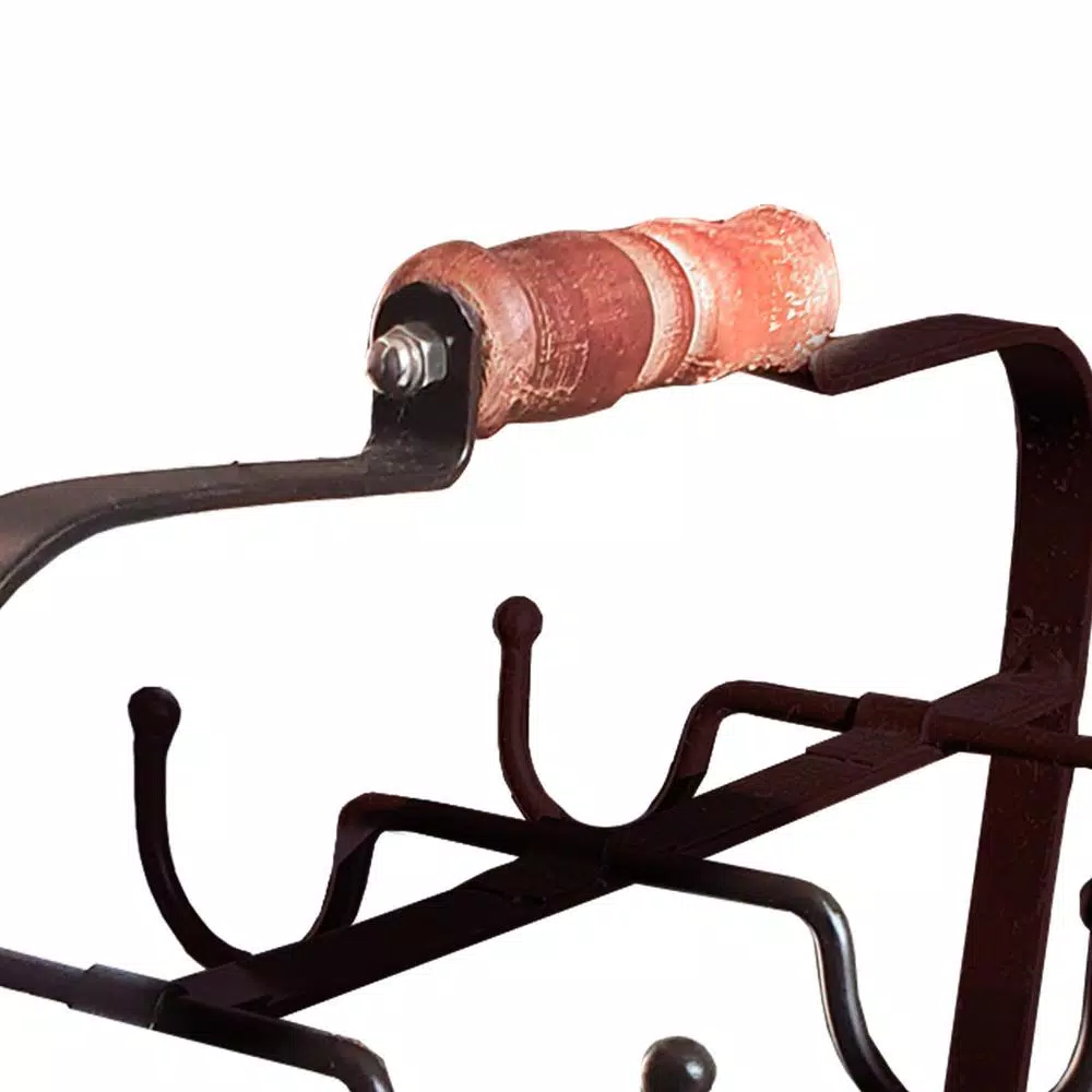 Benzara Rustic Style 6-Hooks Galvanized Metal Gray Color Crockery Holder - Image 6