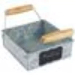 Benzara Galvanized Metal Gray Napkin Holder With Handles