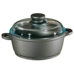 Berndes Tradition 1.25 Qt. Round Cast Aluminum Nonstick Dutch Oven In Gray With Glass Lid