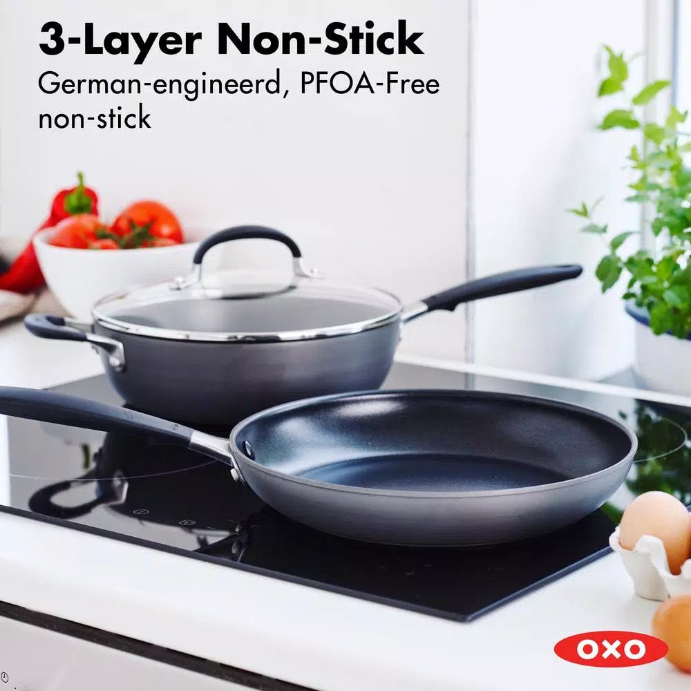 OXO Good Grips 10-Piece Hard-Anodized Aluminum Nonstick Cookware Set In Gray - Image 6