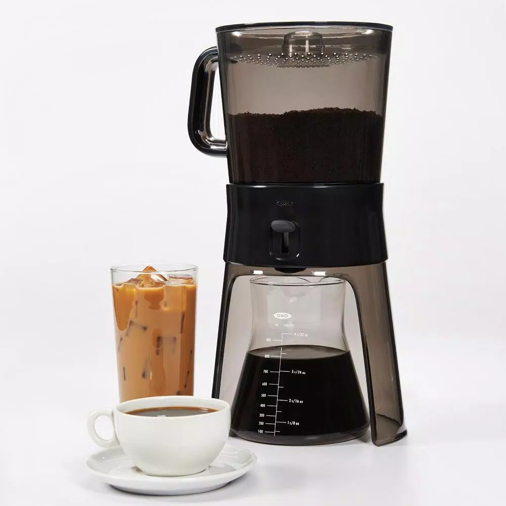 OXO Good Grips 4-Cup Gray Cold Brew Drip Coffee Maker With Filter - Image 10